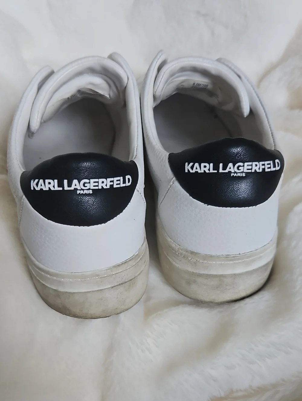 Karl Lagerfeld Paris White Leather Slip-On Sneakers – Karl Pin Accent